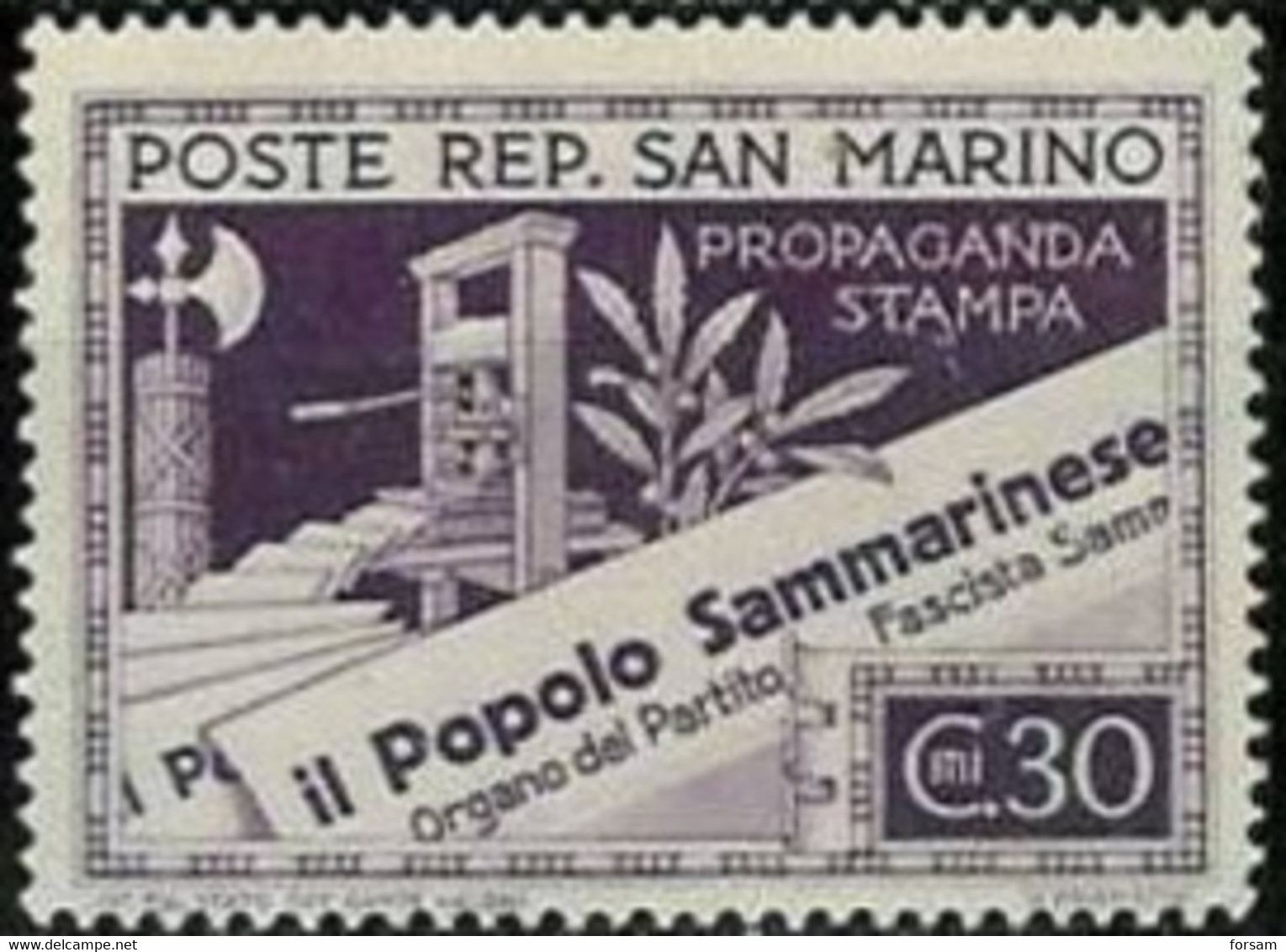 SAN MARINO..1943..Michel # 262...MLH. - Unused Stamps