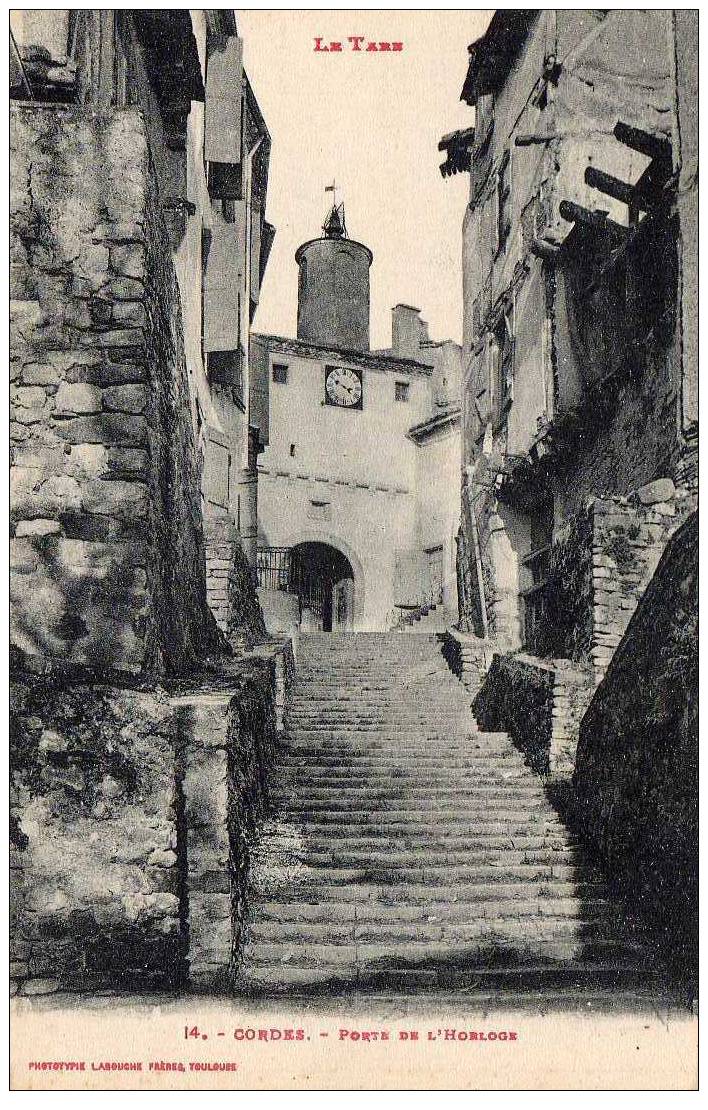 81 CORDES Porte De L'Horloge, Escalier, Ed Labouche 14, Tarn, 191? - Cordes