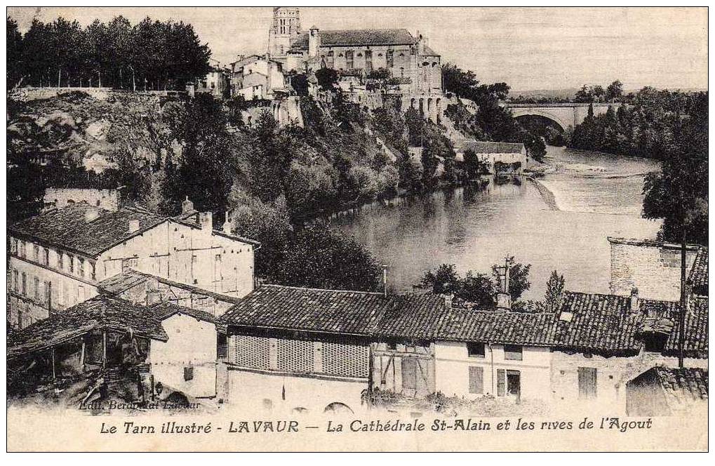 81 LAVAUR Cathédrale St Alain Et Rives De L'Agout, Ed Berdoulat, Tarn Illustré, 192? - Lavaur