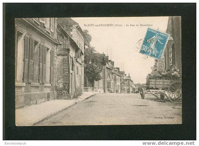 Saint Just En Chaussée - La Rue De Montdidier ( épicerie Charrette éd. Bourson) - Saint Just En Chaussee