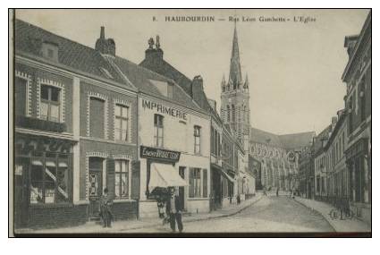 HAUBOURDIN Rue Leon Gambetta L'eglise - Haubourdin