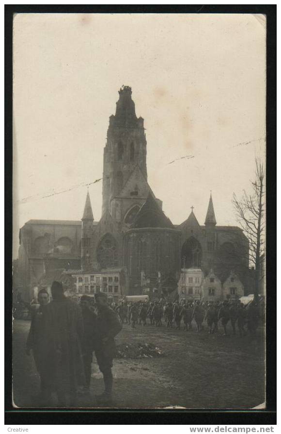 Originele Fotokaart U.S Company In Oudenaerde Tijdens WW - Oudenaarde