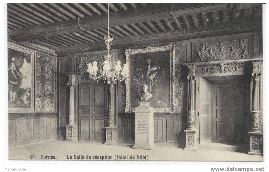 Veurne. Furnes. Het Stadhuis, De Receptiezaal. L´hôtel De Ville, La Salle De Réception. - Veurne