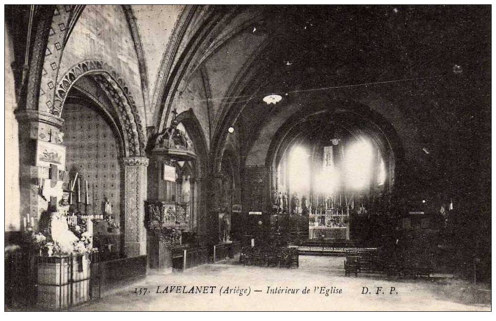 09 LAVELANET Eglise, Intérieur, Ed DFP 157, 192? - Lavelanet
