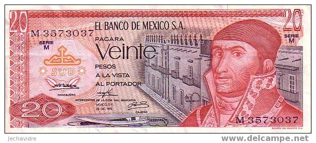 MEXIQUE   20 Pesos   Daté Du 29-12-1972   Pick 64    ***** QUALITE  VF + ***** - Mexique