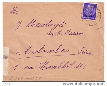 Lot 425: TP Hindenburg à 25 Pf. Pour La France Oblit De Wissembourg, Verso Avec Bande De Censure - Altri & Non Classificati