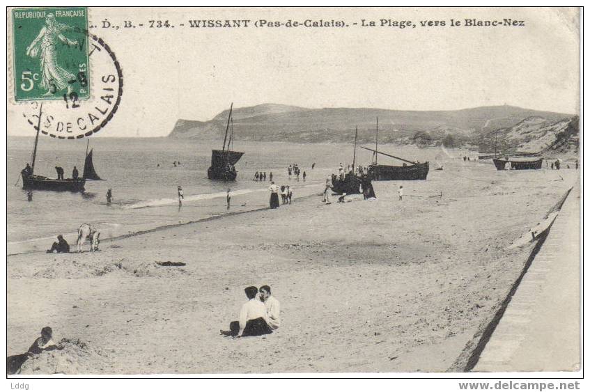 CPA 62 WISSANT - LA PLAGE - VERS LE BLANC-NEZ - Wissant