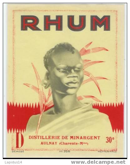 781 ETIQUETTE DE RHUM DISTILLERIE DE MINARGENT AULNAY (charente Maritime) - Rhum