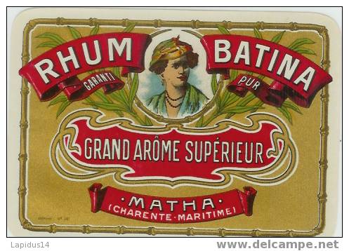 789 ETIQUETTE DE RHUM   RHUM BATINA  MATHA (charente Maritime) - Rhum