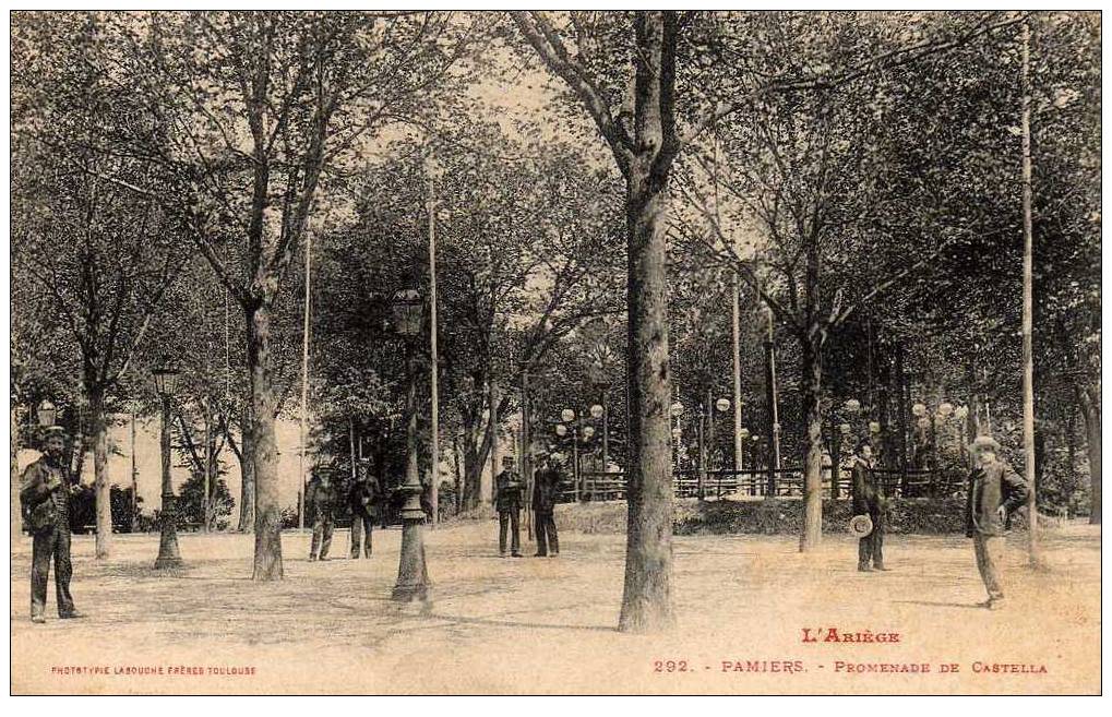 09 PAMIERS Promenade De Castella, Animée, Ed Labouche 292, Ariege, 191? - Pamiers