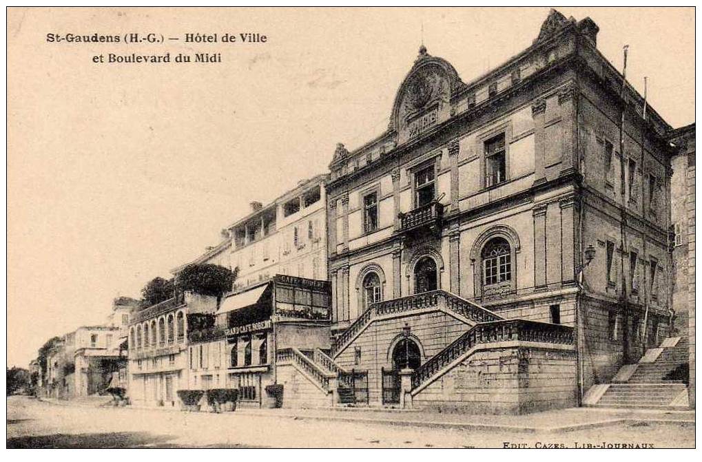 31 ST GAUDENS Hotel De Ville Et Boulevard Du Midi, Ed Cazes, 1924 - Saint Gaudens