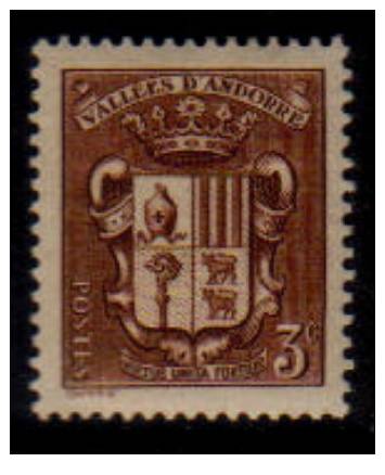 ANDORRA---French    Scott: # 67*   VF MINT Hinged - Unused Stamps