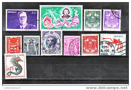 MONACO - 11 Timbres - Collections, Lots & Séries
