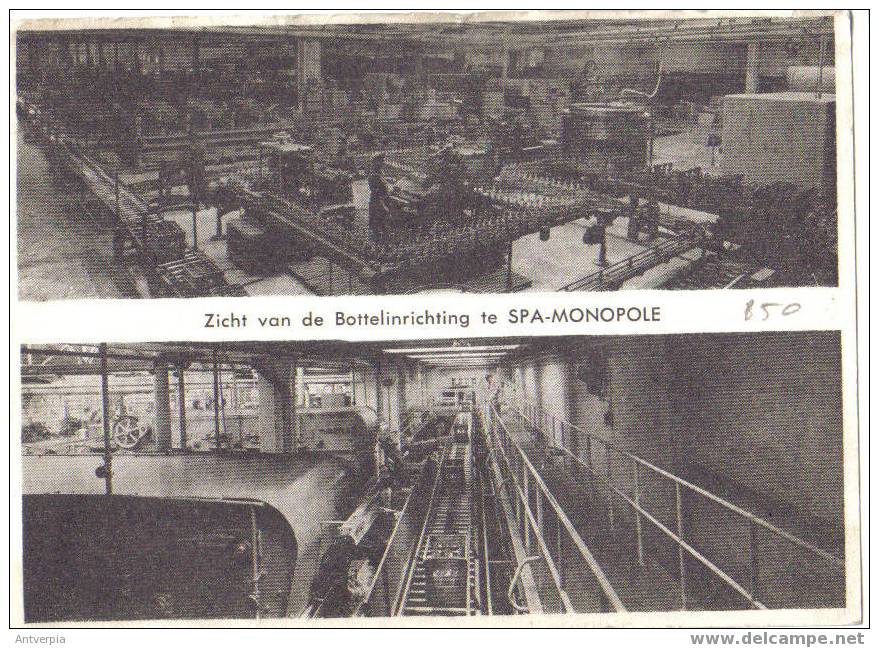 SPA MONOPOLE Zicht Van De Bottelinrichting (gr Formaat) Gelopen '56 - Industrie