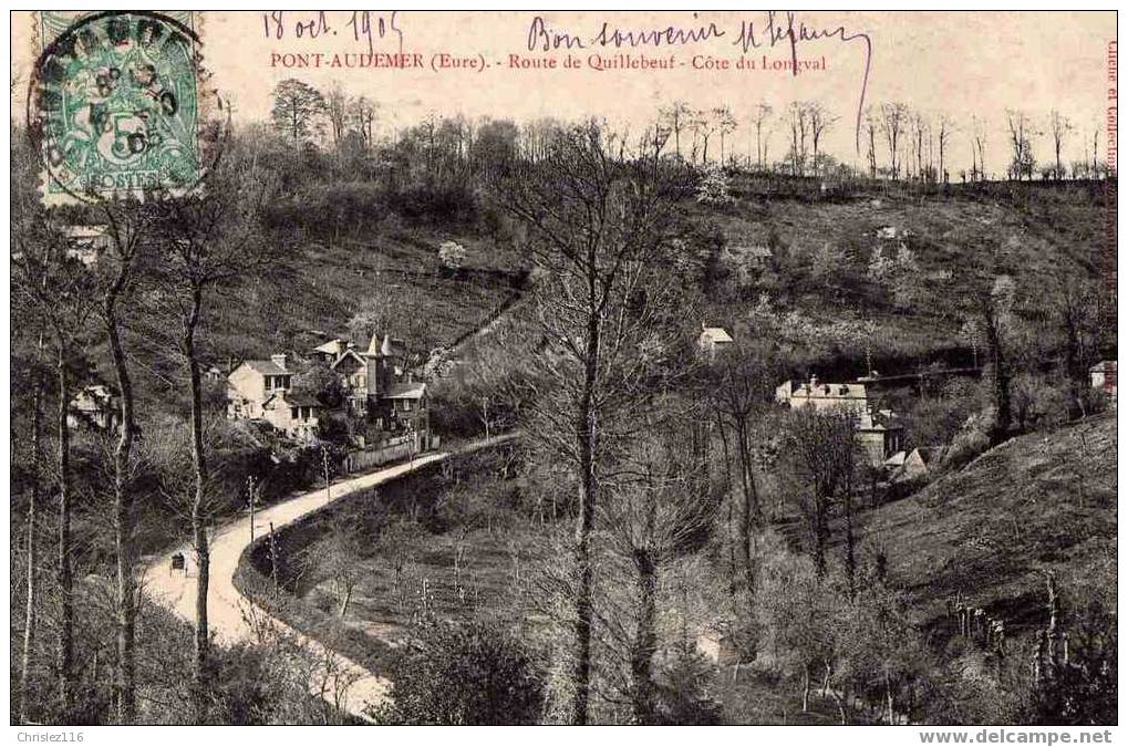 27 PONT AUDEMER Route De Quillebeuf Côte Du Longval  Beau Plan 1905 - Pont Audemer