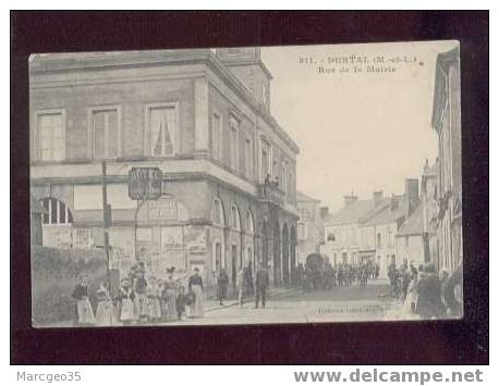 13545 Durtal Rue De La Mairie édit.collet N°311 Belle Carte, Animée Militaire, Publicité Chocolat Menier - Durtal