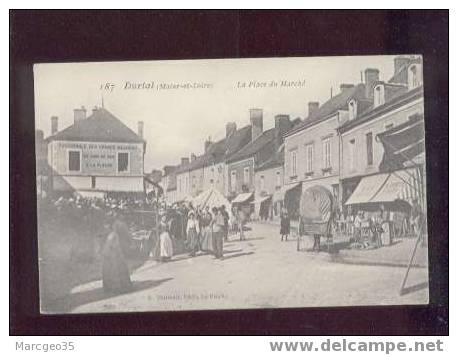 13546 Durtal La Place Du Marché édit.thibault N°187 Animée Marché Belle Carte - Durtal