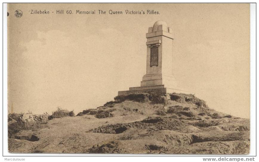Zillebeke (Ieper - Ypres). Berg 60. Gedenkzuil "The Queen Victoria´s Rifles". Colline 60. Mémorial. Hill 60. - Gistel