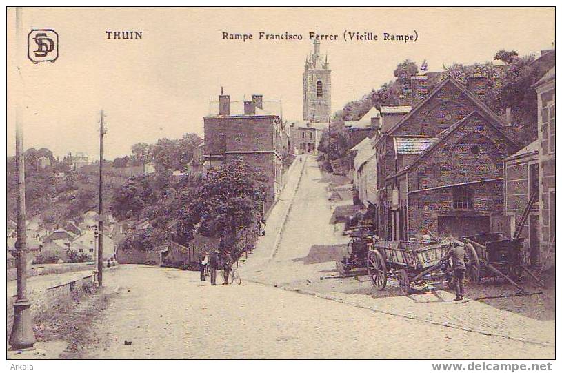 THUIN = Rampe Francisco Ferrer (vieille Rampe) Carte Animée  (S.D.) Vierge - Thuin