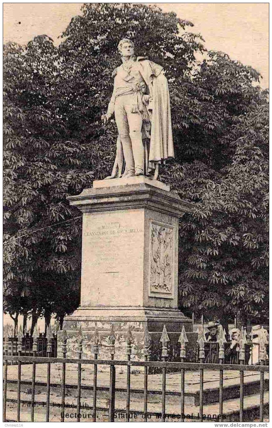 32 LECTOURE Statue Du Maréchal Lannes  Joli Plan  Petite Animation  1913 - Lectoure