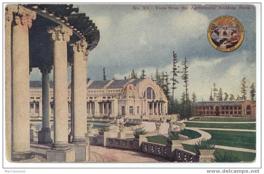 Seattle. Alaska - Yukon - Pacific Exposition 1909. Vista From The Agricultural Building Steps. Colored. - Seattle