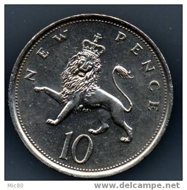 Grande-Bretagne 10 Pence 1975 Sup - 10 Pence & 10 New Pence