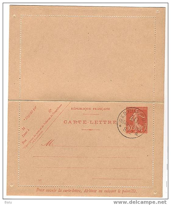 France 1907 TRÈS RARE! Obl "KD Feldpostexped 40, Infant.-Divis" Yv. 138 - CL1 Obl. Date 342, Michel K33c, Storch SEC E8 - Letter Cards