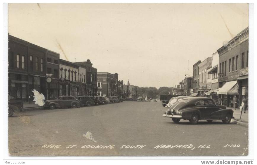 Harvard. Ayer St. Looking South Harvard, Illinois. - Autres & Non Classés