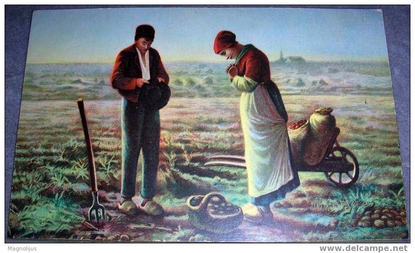 Field Works, Stengel, Prayer, Vintage Postcard - Cultures