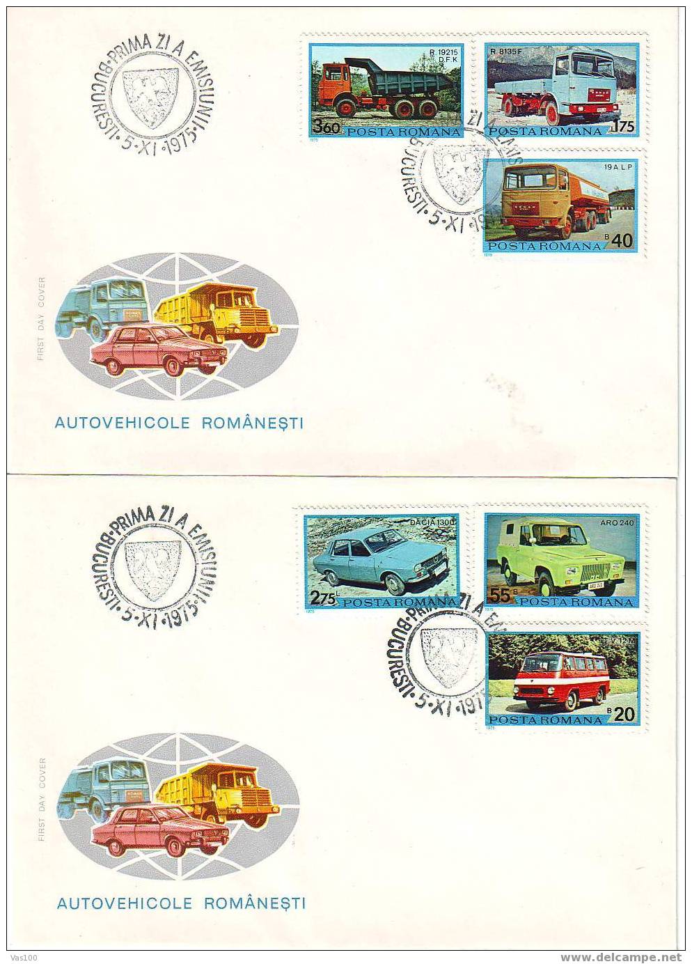 Romania 1975 FDC CARS,VOITURE. - FDC