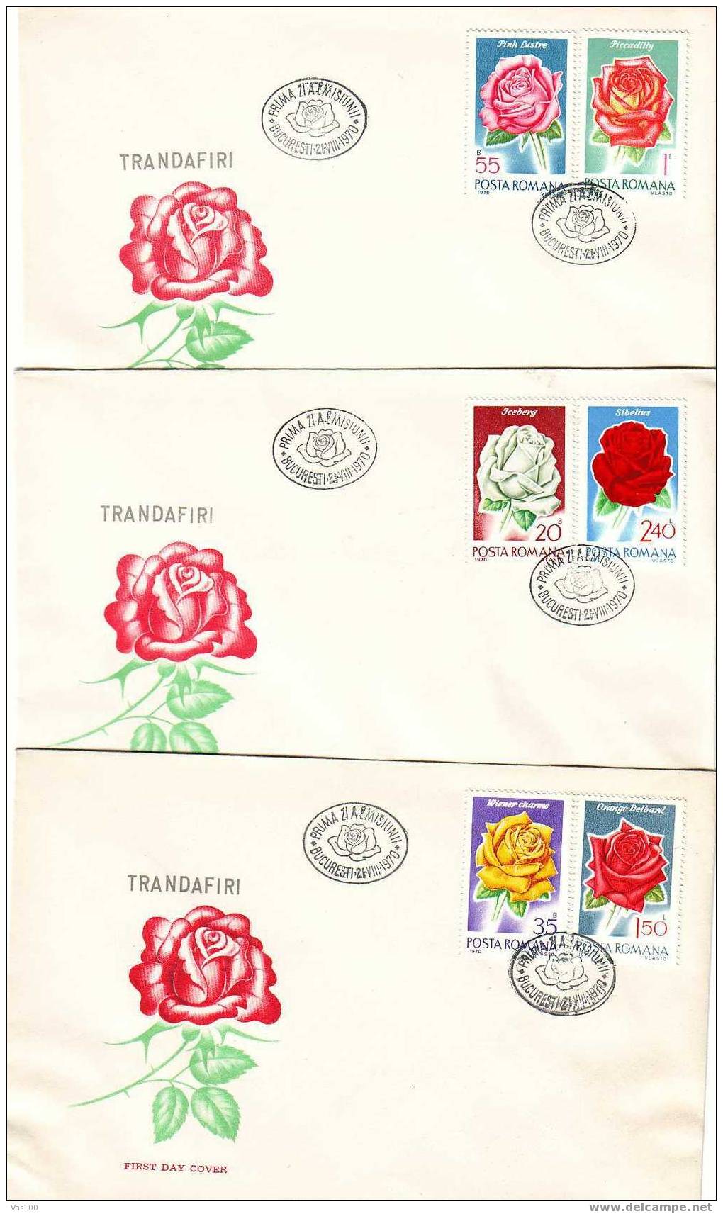 Romania 1970 FDC FLOWERS ROSES. - FDC