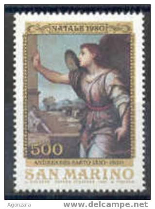 TIMBRE NOUVEAU SAINT-MARIN SAN MARINO 1980 NOEL PEINTURE PEINTRE ANDREA DEL SARTO - Religious