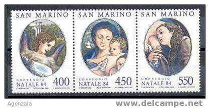 TIMBRE NOUVEAU SAINT-MARIN SAN MARINO 1984 NOEL PEINTURE PEINTRE CORREGGIO MADONNA ENFANT VIERGE - Religie