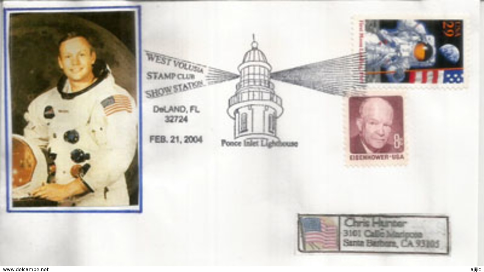 USA. First Moon Landing  (Ponse Inlet Lighthouse. Florida)   Letter  USA - North  America
