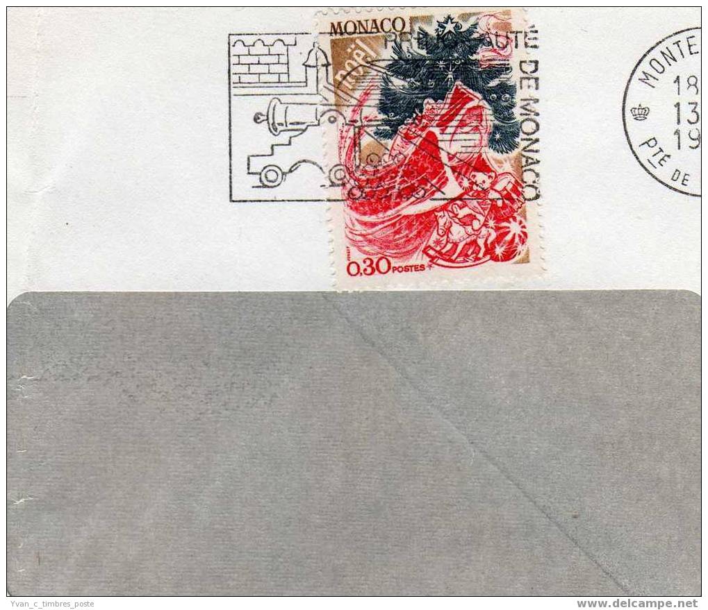 MONACO LETTRE JOYEUX NOEL - Postmarks