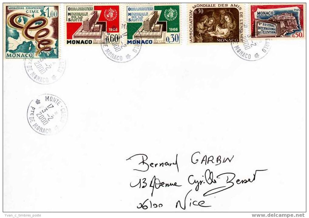 MONACO LETTRE FESTIVAL TELEVISION AMADE OMS - Postmarks