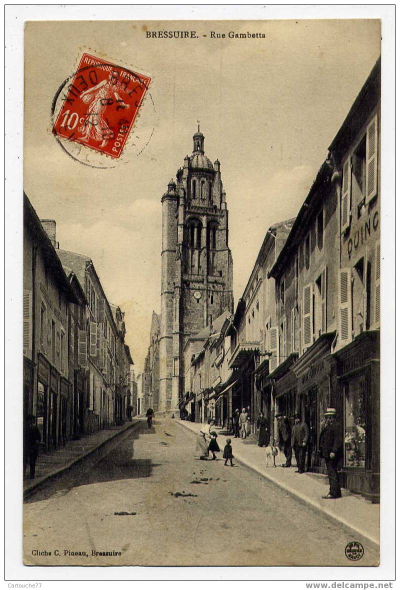 K3 - BRESSUIRE - Rue Gambetta (1912 - Oblitération De Bressuire - Jolie Carte Animée) - Bressuire