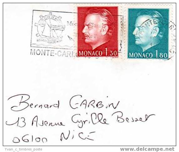 MONACO LETTRE AFFRANCHISSEMENT PRINCE RAINIER III - Postmarks