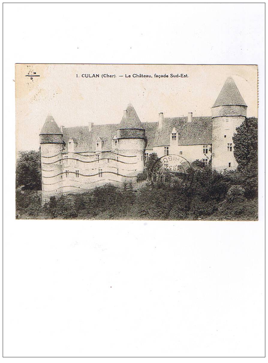 18  CULAN   Le Chateau  Circulée - Culan