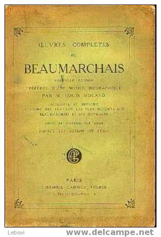 "Oeuvres Complètes" BEAUMARCHAIS - Garnier Paris (non Daé) - Auteurs Français