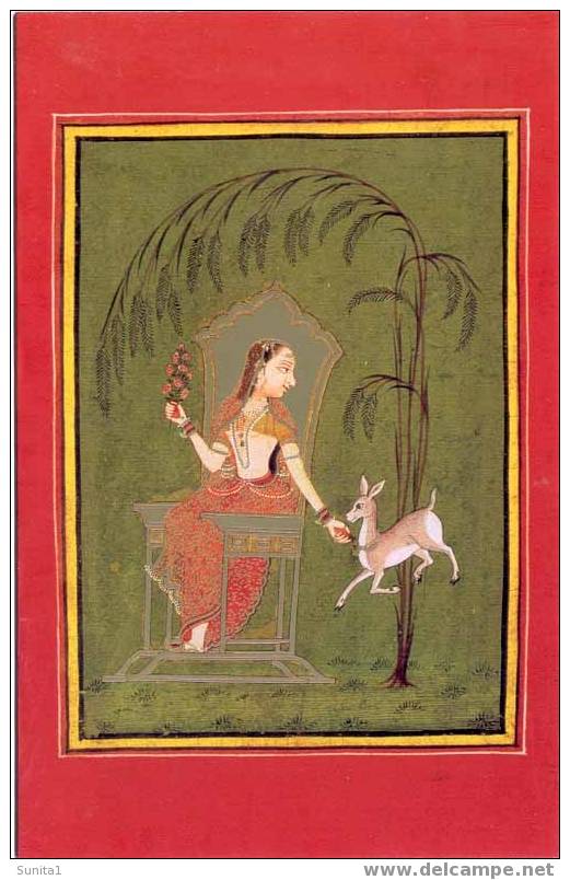 India, Greeting Card, Painting, Art, King,  Queen, Deer - Religious