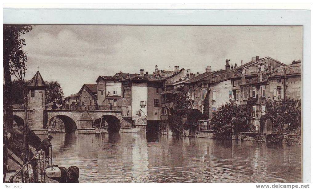 SUPERBE CPA...DE...BAR-LE-DUC...LES BORDS DE L'ORNAIN ET LE PONT NOTRE-DAME... - Bar Le Duc