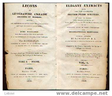 "Elegant Extracts From The Most Celebrated Writers" -Ed. Maire-Nyon Paris 1830 - Références : Voir Image - Anthologieën