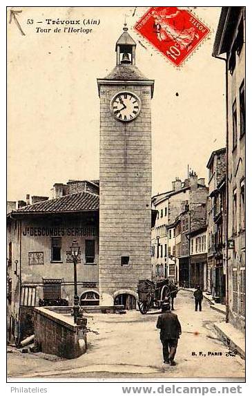 TREVOUX  TOUR DE L HORLOGE  1913 - Trévoux