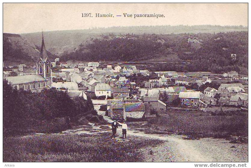 HAMOIR = Vue Panoramique - Belle Carte Animée  (G. Hermans  N° 1397) 1909 - Hamoir