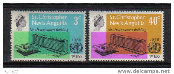 717 - ST. KITTS NEVIS ANGUILLA, 1966 : WHO New Headquarters Building  *** - OMS