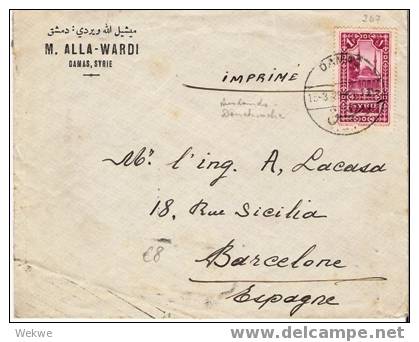 Sy003/  SYRIEN - 1929 – Moscheé-Marke Zu 1 Piastre – Auslandsdrucksache N. Spanien/Barcelona - Lettres & Documents