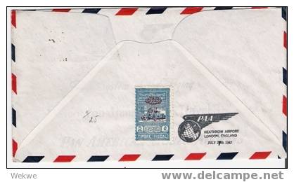 Sy019 / Syrien,  Erstflug Damas-NY 1947 Mit Flugpostmarken Frankiert - Briefe U. Dokumente