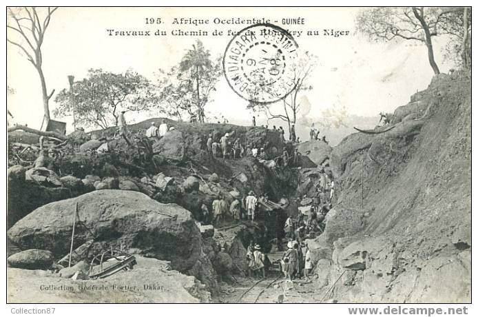 CONSTRUCTION D'une LIGNE De TRAIN En GUINEE - TRAVAUX Du CHEMIN De FER De KONAKRY Au NIGER < COLLECTION FORTIER N° 195 - Ouvrages D'Art