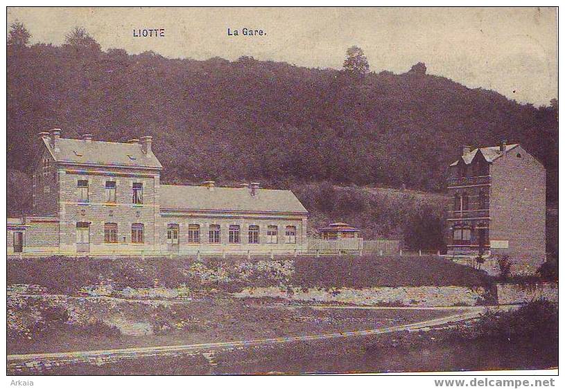 LIOTTE = La Gare  (edit. A.H.H.) 1909 - Comblain-au-Pont